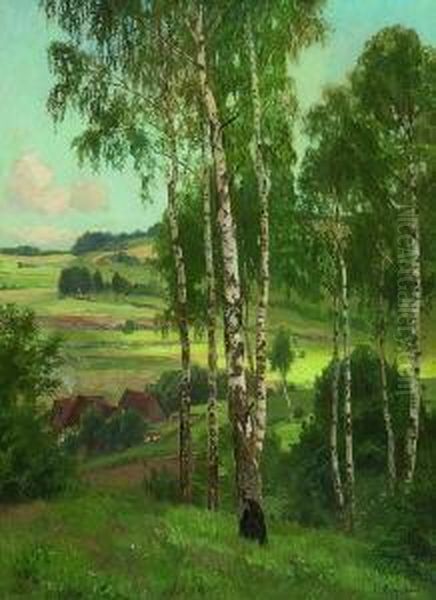 Frankisches Hugelland Oil Painting by Fritz Bayerlein