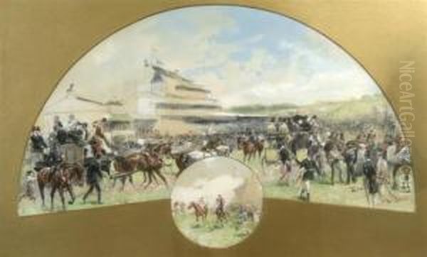 Derby Day Oil Painting by John Axel Beer