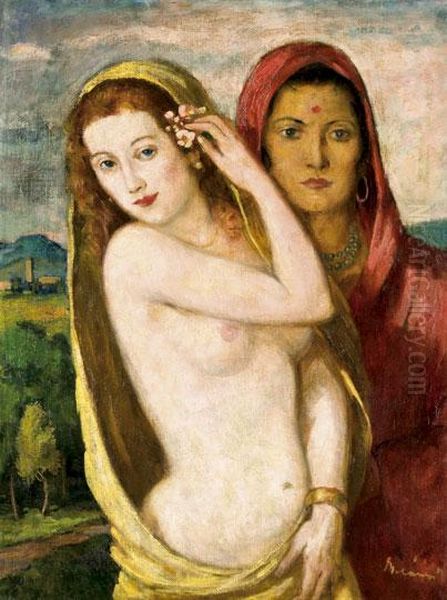 Ket Noalak Lepelben Oil Painting by Viktor Belanyi