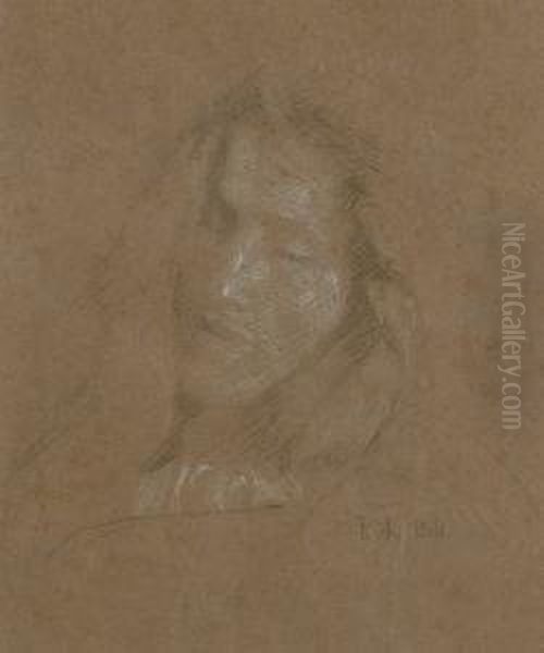 Head Study. Oil Painting by Robert Anning Bell
