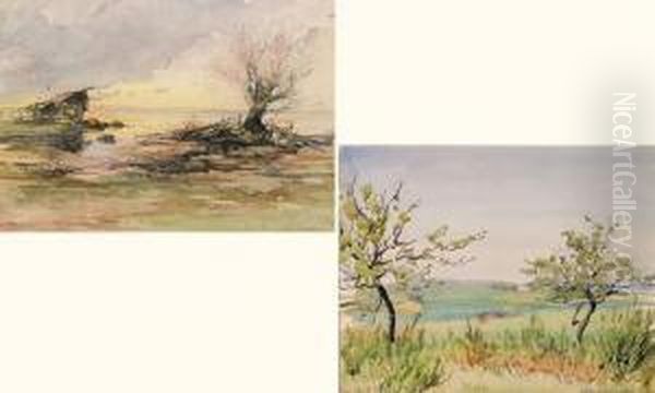 Two Landscapes Oil Painting by Albert Benois