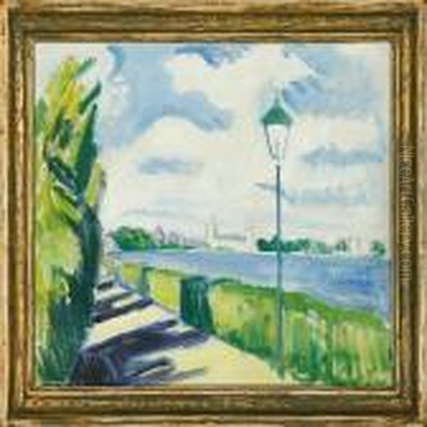Motiv Fra Svineryggen Oil Painting by Axel Bentzen