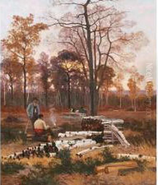 Les Bucherons Oil Painting by Paul Emile Berthon
