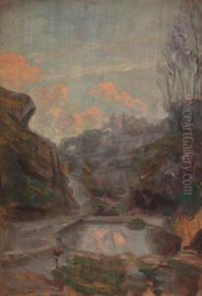Ospedaletti Oil Painting by Mario Bertola