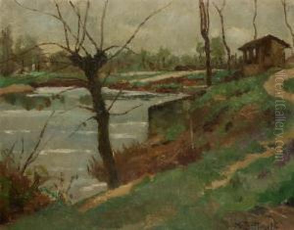 Paesaggio Di Campagna Oil Painting by Mario Giuseppe Bettinelli