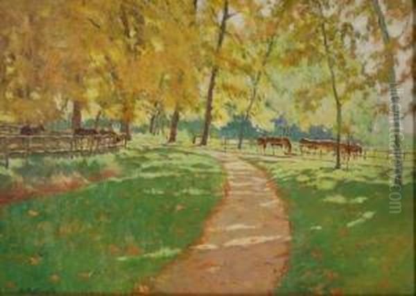 Parco Oil Painting by Mario Giuseppe Bettinelli