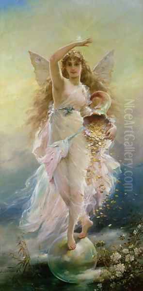 Fortuna Oil Painting by Jean Francois Armand Felix Bernard
