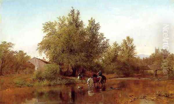 Family by the River Oil Painting by Albert (Fitch) Bellows