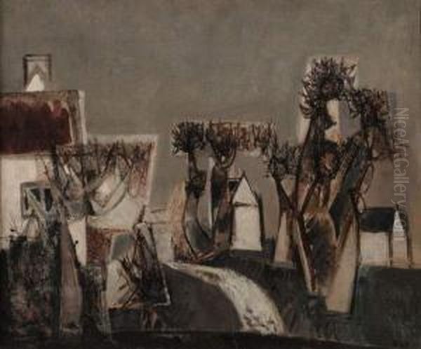 Vue De Village Oil Painting by Raymond Bigot