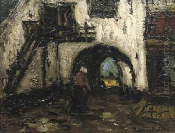 The Vispoort In Harderwijk Oil Painting by Suze Robertson