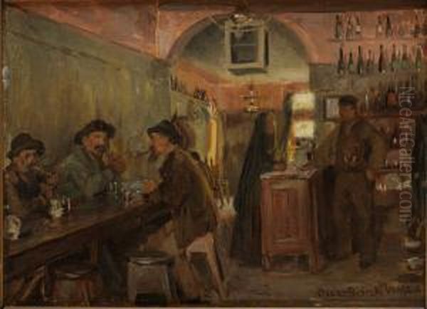 Pa Baren I Venedig Oil Painting by Gustav Oscar Bjorck