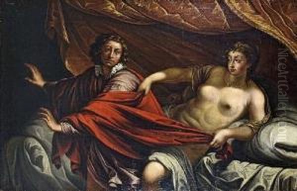 Joseph Flieht Vor Potiphars Weib Oil Painting by Jacques Blanchard