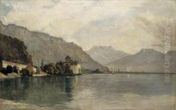 Chateau De Chillon Et Lac Leman Oil Painting by Francois Bocion