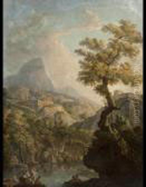 Pesaggio Con Ninfe Oil Painting by Carlo Bonavia