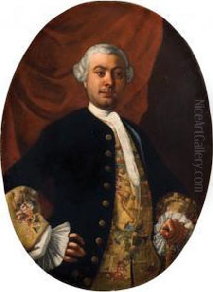 Ritratto Diagostino Ii Quaranta 
Del Galdo, Conte Di Barigazzo E Signore Difossalopara, A Tre Quarti Di 
Figura Oil Painting by Giuseppe Bonito