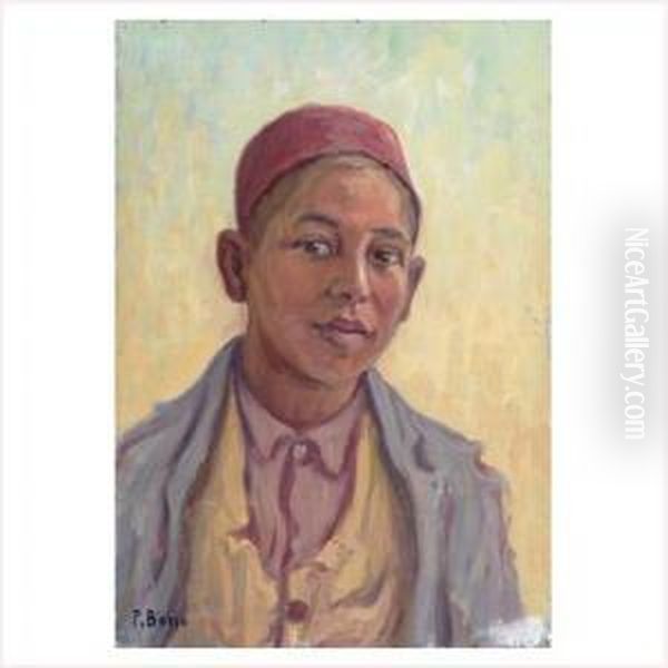 Jeune Garcon Au Bonnet Rouge Oil Painting by Primitif Bono