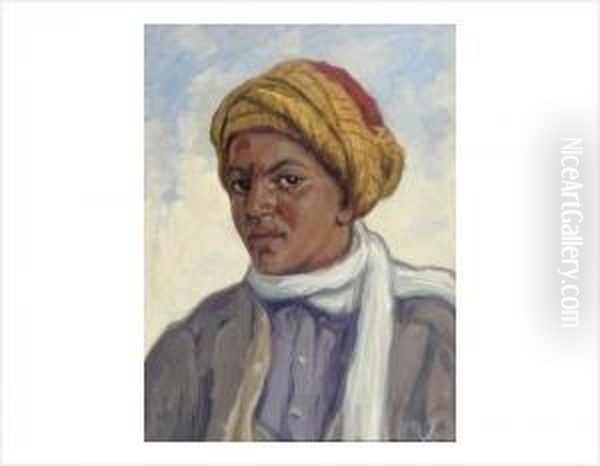 Jeune Garcon Au Turban Oil Painting by Primitif Bono
