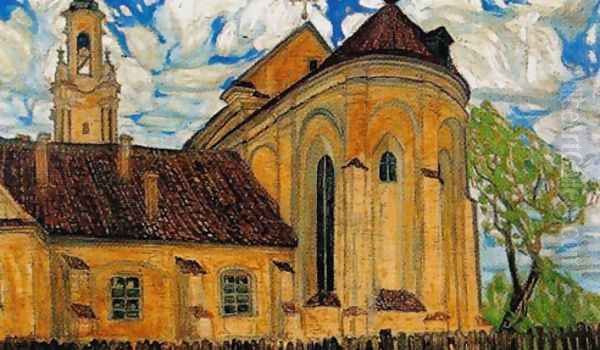 Bernardine Church in Grodno Oil Painting by Zygmunt (Zych) Bujnowski