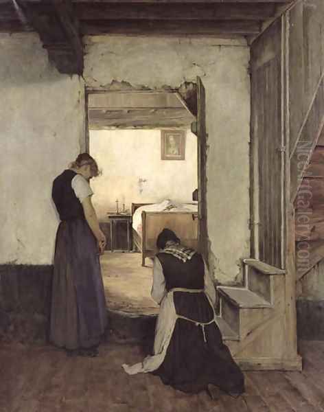 Mourning Oil Painting by Jules Charles Boquet