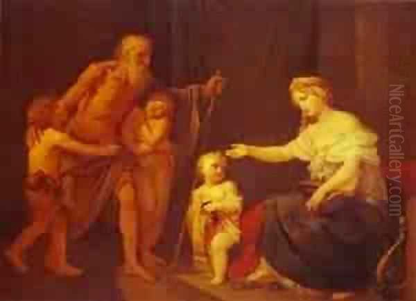 Charity 1820s Oil Painting by Fyodor Bruni