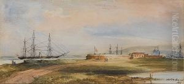 Chavonne Battery, Cape Town Oil Painting by Thomas William Bowler