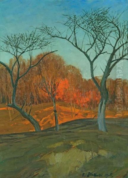 Pejzaz Jesienny Oil Painting by Roman Bratkowski