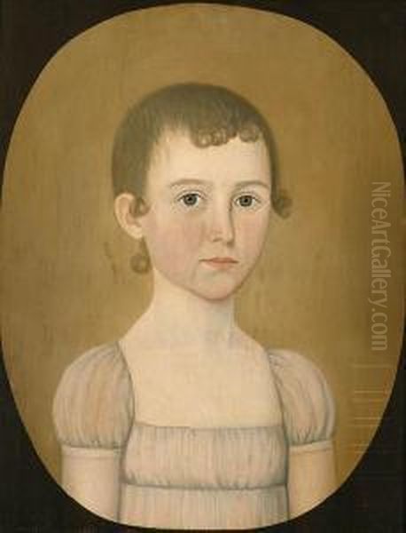 Portrait Of A Young Girl In A White Dress
Oil On Board Oil Painting by John Brewster Jr.