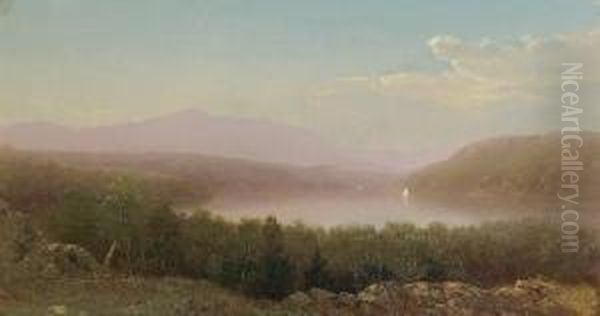 Sailing In The Adirondacks Oil Painting by John Bunyan Bristol