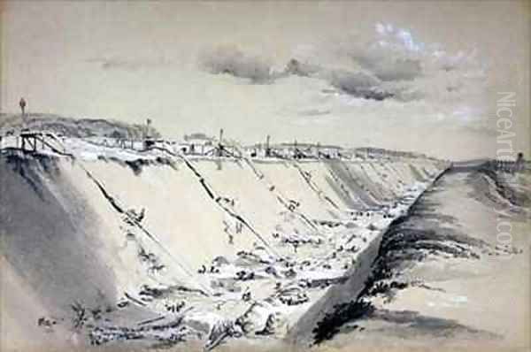 Horse-Runs at Tring Cutting, Hertfordshire Oil Painting by John Cooke Bourne