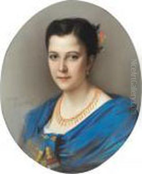 Portrait Ofclementine Stora Oil Painting by Constant Joseph Brochart