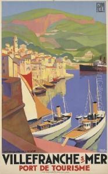 Villefranche Sur Mer Oil Painting by Roger Broders
