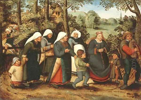 The Procession of the Bride Oil Painting by Pieter The Younger Brueghel