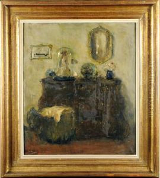 Interieur A La Commode Oil Painting by Jules Brouwers