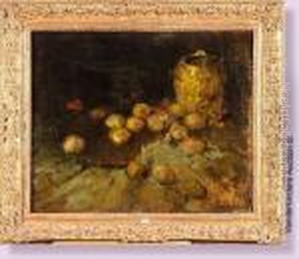 Nature Morte Aux Pommes Oil Painting by Jules Brouwers
