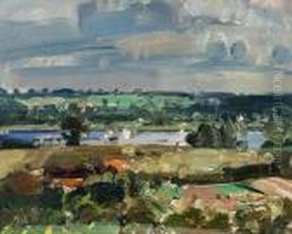 Surlingham Broad, Norfolk Oil Painting by John Alfred Arnesby Brown