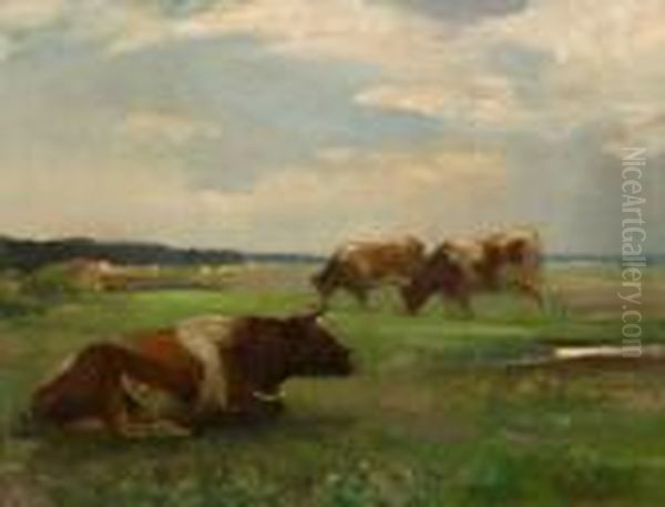 Halvergate Marshes Oil Painting by John Alfred Arnesby Brown