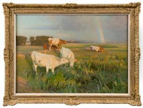 The River Bank Oil Painting by John Alfred Arnesby Brown