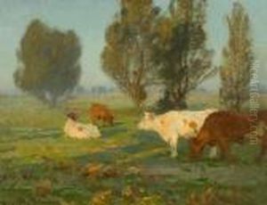 Cattle Grazing In Water Meadows