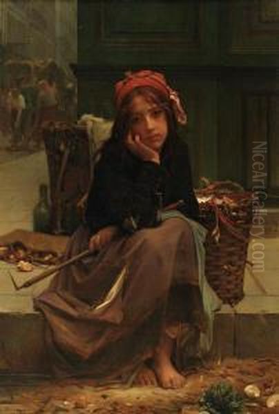 The Young Rag-gatherer Oil Painting by Guillaume Charles Le Brun