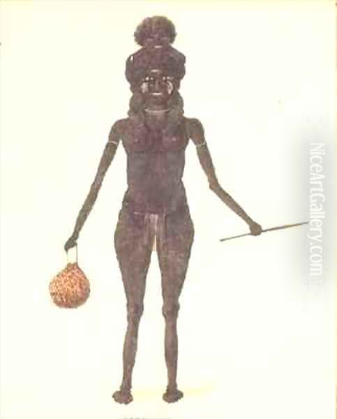 Wambella, wife of Cobbawn Wogi, native chief of Port Stephen Oil Painting by Richard Browne