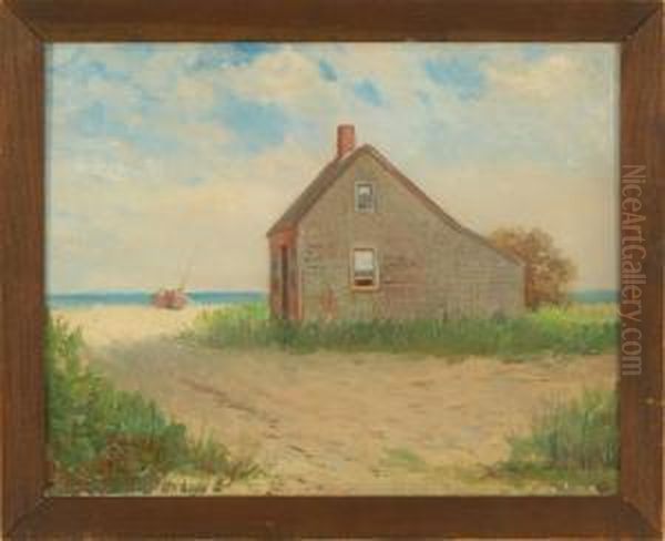 Cape Cod Beach House Oil Painting by Charles Drew Cahoon