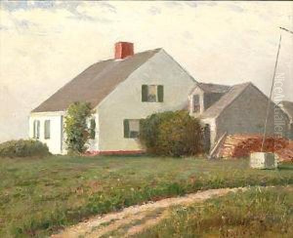 Old Cape Cod House Oil Painting by Charles Drew Cahoon