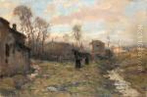 Fine D'ottobre Oil Painting by Vittore Antonio Cargnel