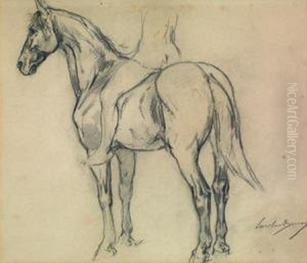 Etude De Cheval Avec Les Jambes Du Cavalier Oil Painting by Carolus (Charles Auguste Emile) Duran