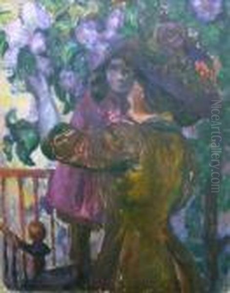La Cueillette Des Fleurs Oil Painting by Augustin Carrera