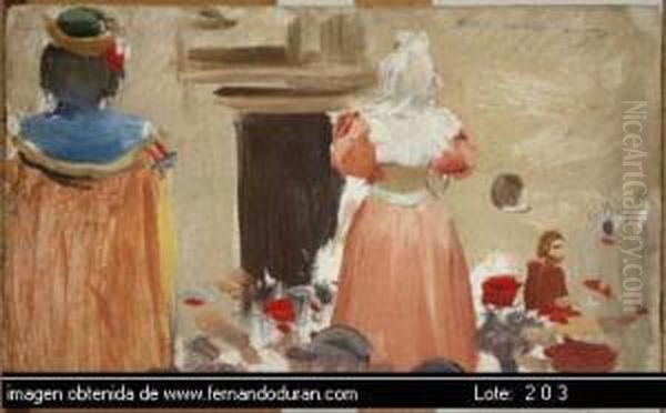 Descripcion De La Obra: Oil Painting by Ramon Casas Y Carbo