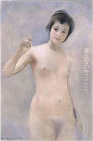 Desnudo Femenino (nude) Oil Painting by Ramon Casas Y Carbo