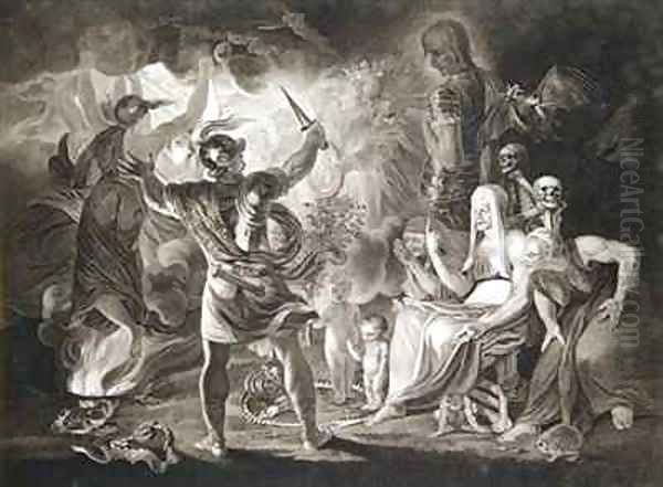 Macbeth, the Three Witches and Hecate in Act IV, Scene I of 'Macbeth' by William Shakespeare Oil Painting by John & Josiah Boydell