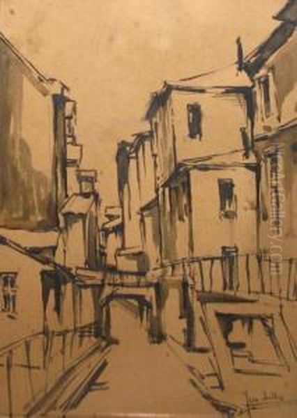 Strada Oil Painting by Jean Cheller