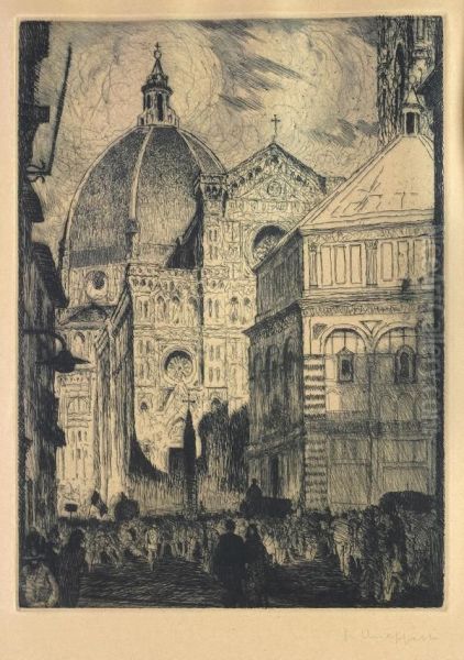 Piazza Santa Maria Del Fiore Oil Painting by Francesco Chiappelli